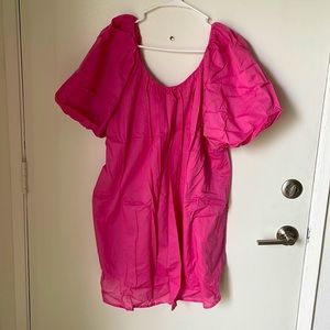 Mango pop sleeve scoop neck baby doll dress